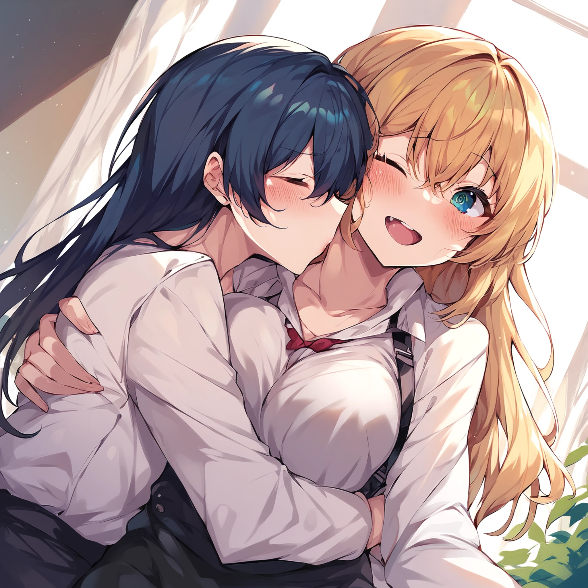 score_9,score_8_up,score_7_up,
source_anime,
BREAK
kissing_neck,
2girls,
hug,
wink,
indoors
<lora:kissing_neck_pony1:1>