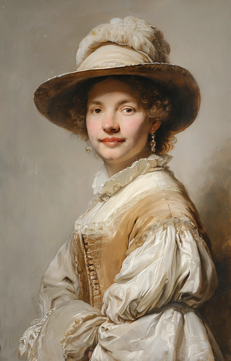 masterpiece,best quality,<lora:tbh135-sdxl:0.85>,portrait of woman,illustration,style of Rembrandt,oil painting,