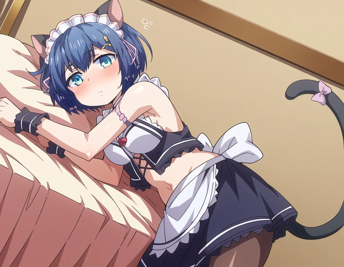 nsfw,((One Man and Two Women,Having sex)),lying down,Lift both legs,Sex,Light blue hair,Light pink hairstyles，Cat ear，Pink Eyes，light blue lolita，White socks，,Pink ribbon,Open Mouth Smile,Best image quality,Highest quality