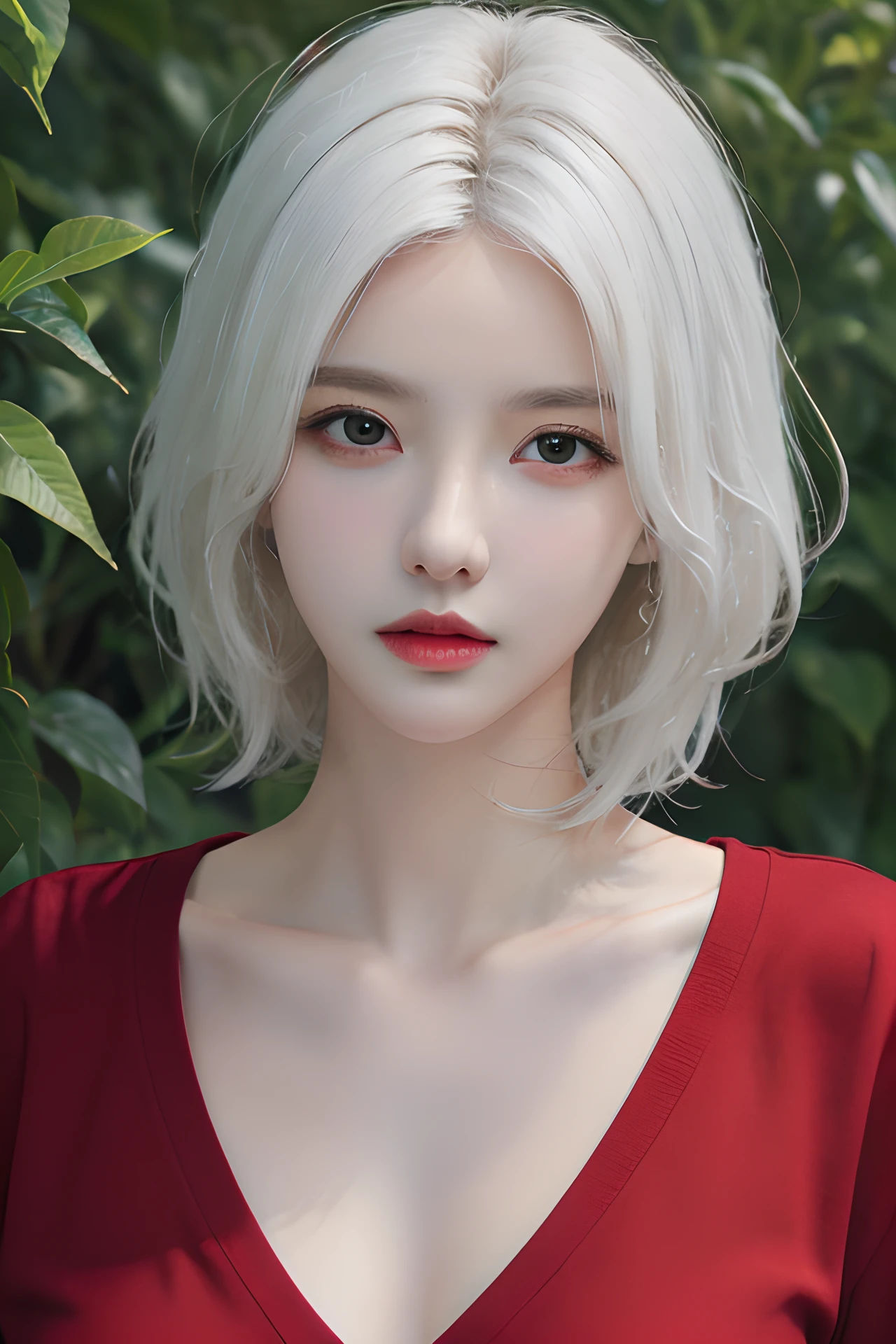 (4k, best quality, highres, absurdres, masterpiece:1.21), (realistic:1.331), detailed and intricate,
1girl, white hair, red shirt, <lora:girlslike_zzx1:0.7>