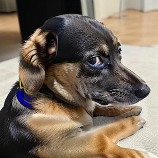 dog side eye,A German Shepherd,