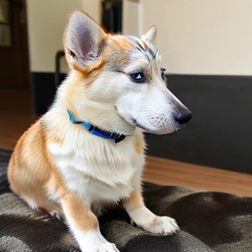 dog side eye,A Siberian Husky,