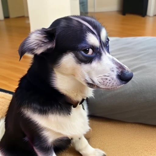 dog side eye,A Siberian Husky,
