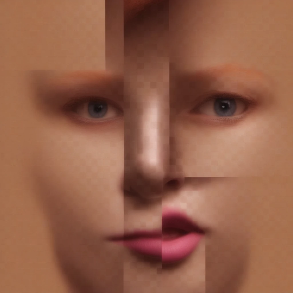 redhead, facing the viewer, library