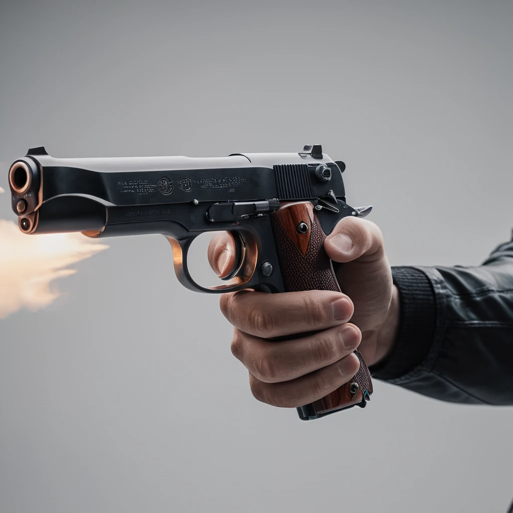 cinematic film still of  <lora:add-detail-xl:1>
 <lora:detailed:0.3>
<lora:perfection style:0.3>
 <lora:xl_more_art-full_v1:0.3>
 <lora:Hand 5 style:0.4>
A detailed and A perfect photo of a man aiming a gun in his hand,hand focus,cinematic hand,best hand,better hand,awesome hand,different hand,perfect hand holding aiming a gun,solo,simple background,1boy,white background,holding,weapon,male focus,holding weapon,blurry,gun,depth of field,holding gun,handgun,realistic,revolver,m1911,perfection,different color,perfect color,realistic,realism,detailed background,perfect background,different background ,perfect style, perfection style, detailed style, shallow depth of field, vignette, highly detailed, high budget, bokeh, cinemascope, moody, epic, gorgeous, film grain, grainy