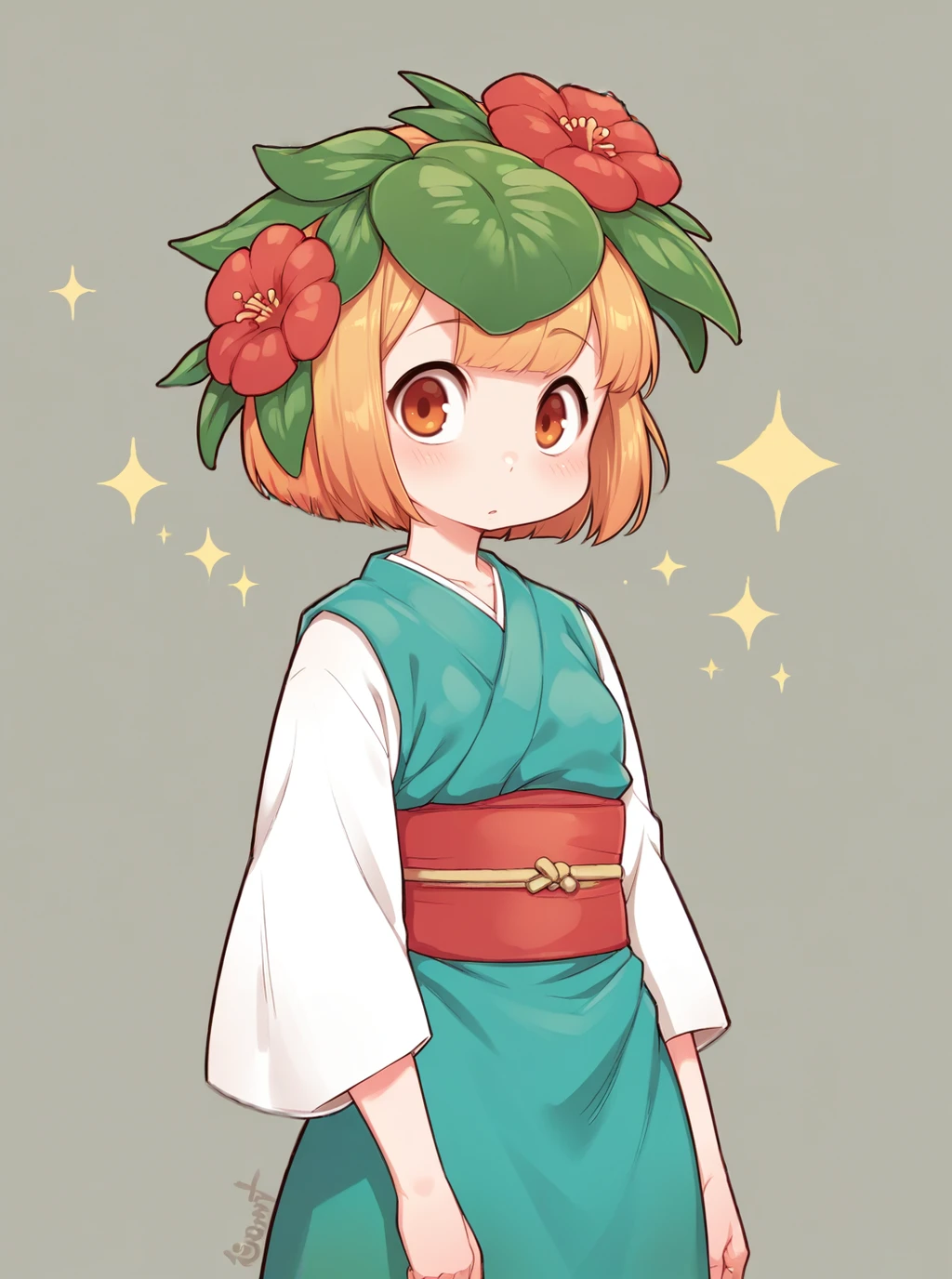 score_9, score_8_up, score_7_up, source_anime, solo, 1girl, shoulder sash, , , , , , Plant Hair, rating_questionable, kionant, <lora:kionant_PDXL-000002:1>