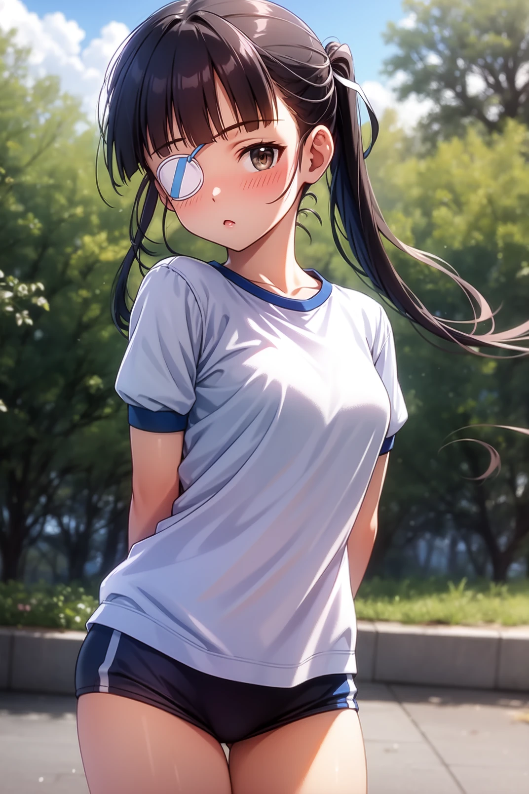 mastute piece,Best Quality,insanely detailed,8k cg,nsfw,
shoot upper body,(body in front:1.1),
1girl,standing,looking at viewer,Proudly、(upright:1.3),(Golf Wear),
break,blush,shy,(trembling:1.2),break,(Blue Hair),(large breasts),Short:1.2、(open mouth:0.9),(Golf course),