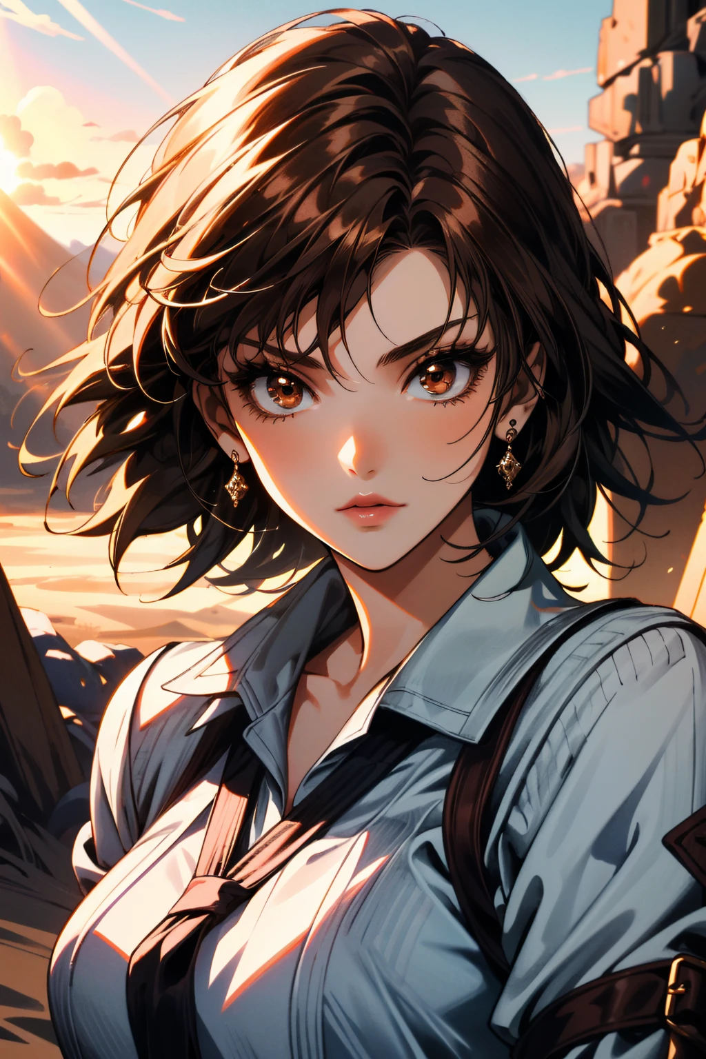 ((ultra detailed, masterpiece, absurdres))
<lora:TKAsuka:0.8>
TKAsuka, 1girl, brown hair, brown eyes, desert, noon, intense and shimmering sunlight