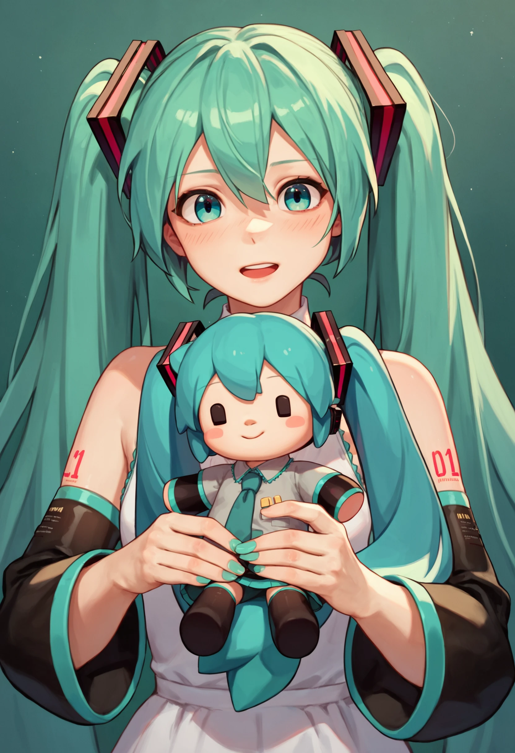 score_9_up score_8_up score_7_up, 1girl, holding character doll, hatsune miku
<lora:holding_fufu_pony_d16:1>