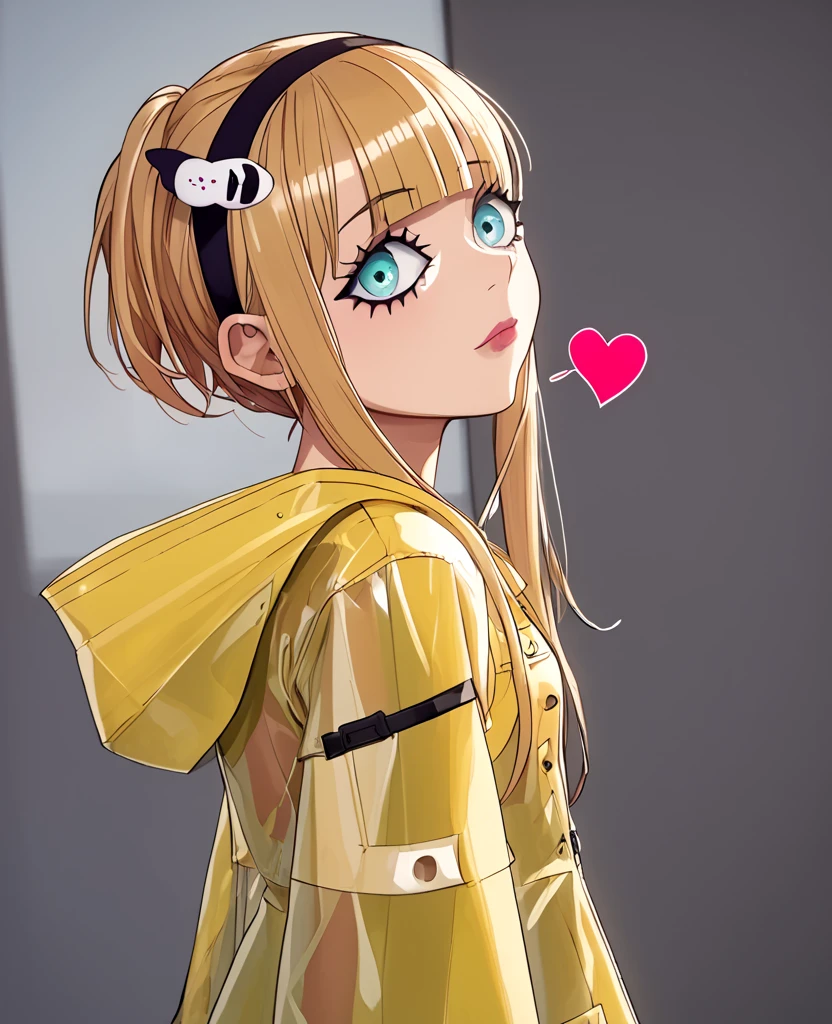 1girl, colombine, karakuri circus, 1girl, blonde hair, hairband, sidelocks, aqua eyes, gothic, makeup,
hololive, from side, dutch angle, raincoat, arms_behind_back, heartðï¸ââð¨ï¸,
source_anime, score_9, score_8_up, score_7_up, score_6_up, <lora:Colombine-XLPony_v001:1>