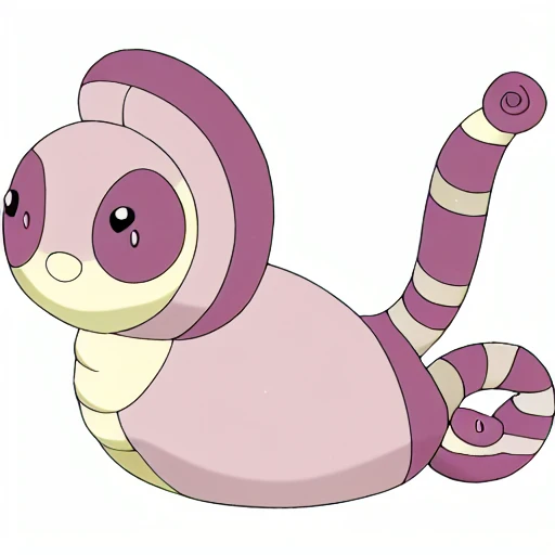 A cartoon drawing of a caterpillar with a pink nose.