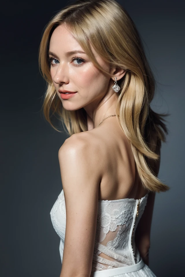 blonde hair,1girl,blue eyes,looking at viewer,long hair,parted lips,smile,jewelry,bare shoulders,realistic,upper body,breasts,lips,from side,
best quality,masterpiece,illustration,CG,unity,8k wallpaper,Amazing,finely detail,masterpiece,official art,incredibly absurdres,huge filesize,ultra-detailed,highres,extremely detailed,beautiful detailed girl,realistic,,<lora:Naomi Watts_20240518105555:0.8>