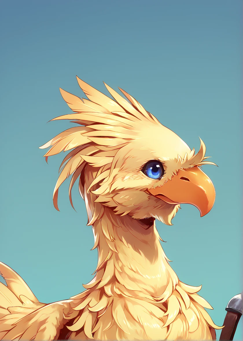 (score_9, score_8_up, score_7_up, zPDXL), chocobo <lora:chocobo_(ponyxl):1>, no humans, upper body,