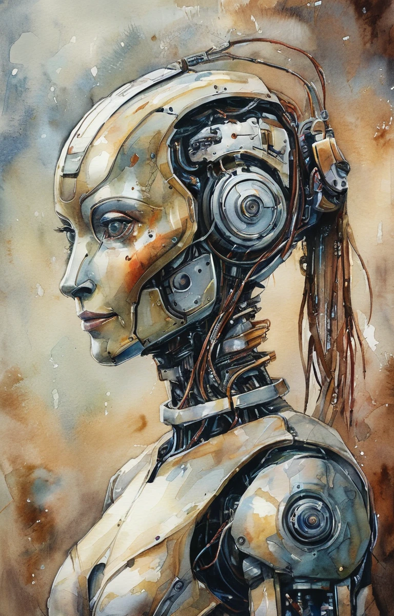 masterpiece,best quality,<lora:tbh134-sdxl:0.85>,portrait of robot,cyber,illustration,watercolor,