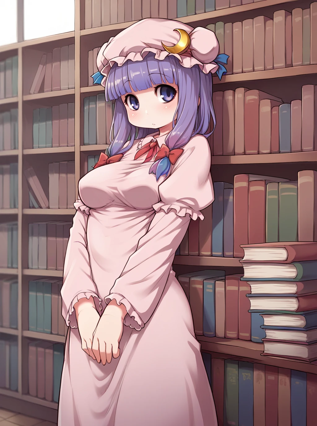 score_9, score_8_up, score_7_up, source_anime, solo, 1girl, patchouli knowledge, medium breasts, library, kionant, rating safe, <lora:kionant_PDXL-000002:1>