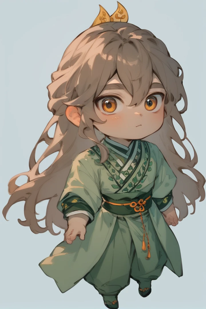 score_9, score_8_up, score_7_up, score_6_up, 1boy, solo, young boy, male focus, looking at viewer, smiles, <lora:ShenTafeiPony:1>, shentafei, green hanfu, long hair, <lora:XinzoruoStyle2_AnimagineXLv3:0.8> xinzoruo, chibi, full body,