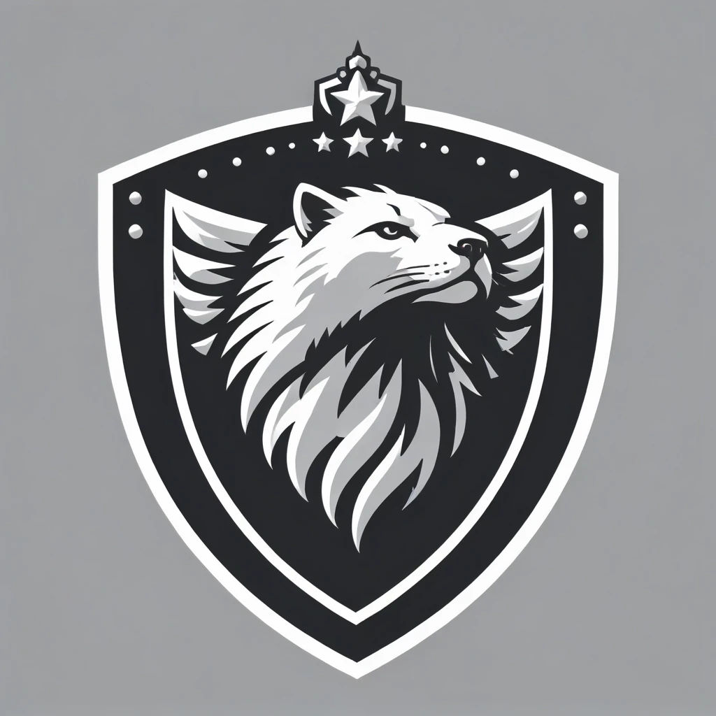 vector logo, guard shield, airborne, <lora:Logo_of_Special_Forces:1>, monochrome