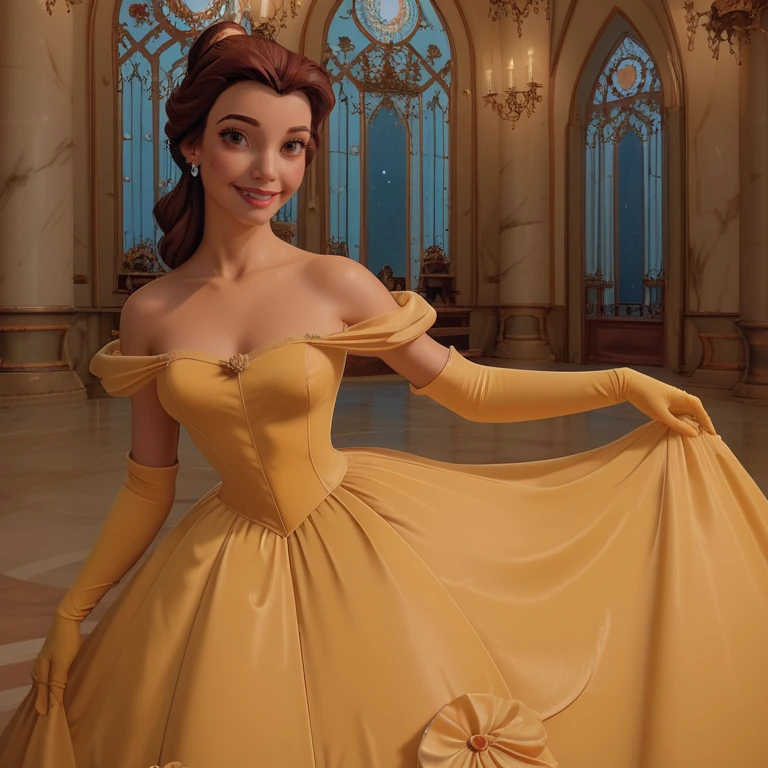 score_9, score_8_up, score_7_up, score_8, volumetric lighting,
belle ball gown, looking at viewer, smile, yellow dress, bare shoulders, beautiful face
<lora:beautyb_pony_v1:0.8>