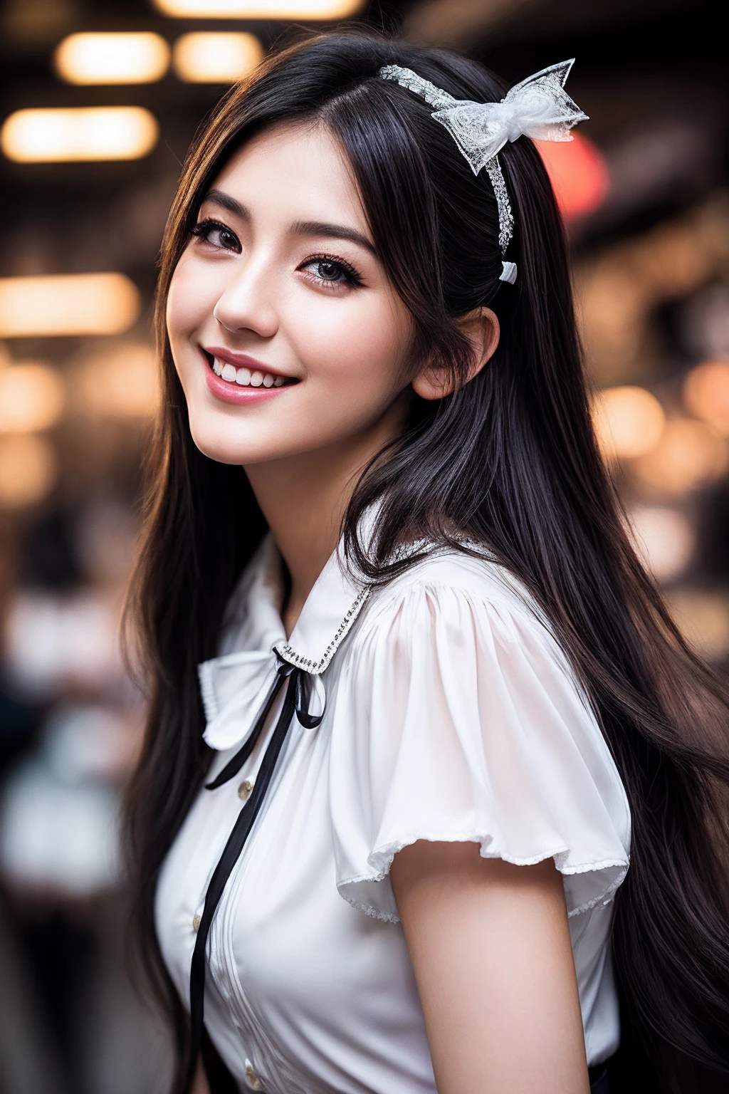 VG04_SoloTI_v1,
(happy,smile,eyes,face), (Plaid miniskirt paired with a fitted white blouse, a few buttons undone, knee-high socks peeking above lace-up boots, tousled hair styled with a playful ribbon), (in a Japanese food store:1.3), (seductive:1.4),photorealistic, masterpiece, high quality, artistic, unique, award winning photograph, professional, 8k, RAW photo, best quality,
<lora:add_detail:0.6>,<lora:LowRa:0>, PA7_Portrait-MCU,