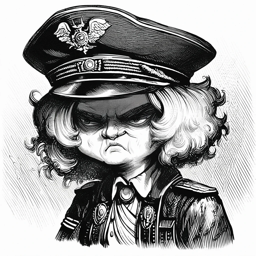 score_9, score_8_up, score_7_up, score_6_up, score_5_up, score_4_up, rating_safe,art by llbreton,monochrome,greyscale, cropped,portrait,1girl,tanya degurechaff,military hat, chibi,shaded face,<lora:LLBretonPony-000006:1>