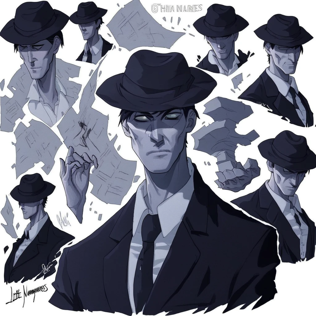 Tall figure of the thin man, The Thin Man (Little Nightmares), Pale skin, Black suit, the thin man (little nightmares), Tall Man, The Thin Man wears a black suit with a white shirt, Neck tie