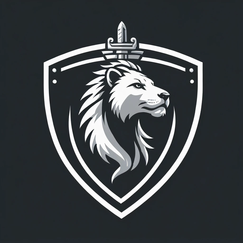 vector logo, guard shield, airborne, <lora:Logo_of_Special_Forces:1>, monochrome