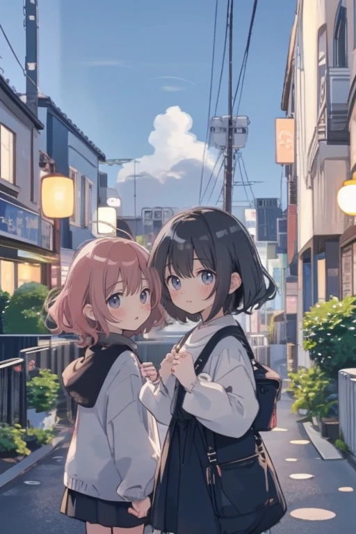 2girls,  town scenery, Tanashi,  
 <lora:Composition_Enhance:.5> <lora:Tanashi:.5> <lora:Tanashi_LBW:0>