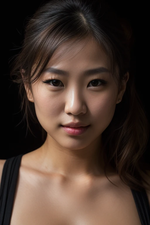 DEN_nana_fukadaMK2,
((headshot:1.2) portrait on a (plain black background:1.2), (headshot:1.2), (face focus:1.1), (facing the camera:1.2), Head in the centre, (eye contact:1.3), (intense stare:1.1), mouth open, (facing straightforward:1.2), (forward facing:1.1), Head, face, Head focus, Head tilted down, looking slightly up at the camera:1.2),
bokeh, f1.4, 40mm, photorealistic, raw, 8k, textured skin, skin pores, intricate details <lora:epi_noiseoffset2:1>, epiCRealism