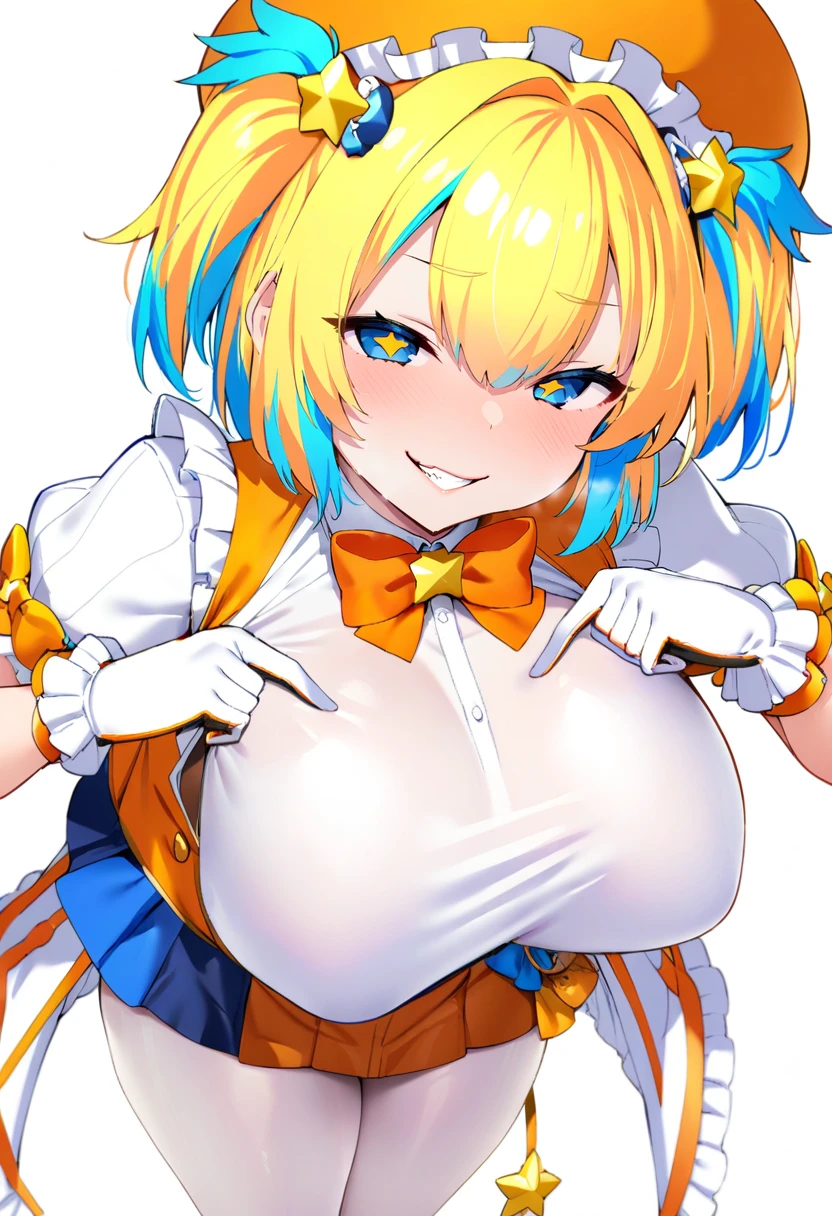 (best quality:1.3), masterpiece,(enri emmot:1.5),(little female , 4years old, toddler body, ultra cute kawaii:1.8), pretty baby face, detailed cute face and eyes, (disproportionate breasts:1.9), (huge breasts:2.6),(cleavage:1.4),(huge nipples:1.8), standing, sexy pose,(mind control:1.7),(seductive smile:1.6),(ecstasy:1.2),(tongue out:1.7),(Heart-shaped eyes:1.5),(blush:1.9),(Hypnosis:2.0),(sweating:1.8),1girl,(gold eye:1.5),(gold hair:1.8),(baby face:1.4),(muscle:1.5),(Pregnant belly:1.5),(vaginal sex:2.0),(huge penis:2.0),(Large amounts of semen:1.8),(A lot of semen:1.5),(cum in pussy:1.5),(face forward:1.5),(eyes without light:1.8),(NSFW:1.5),(unprocessed pubic hair:1.7),(gold leotard:1.7),(Water breaks),