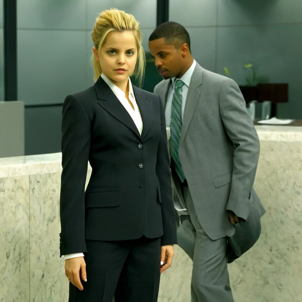 young menasuvari <lora:MenaSuvari-000002:1> business suit