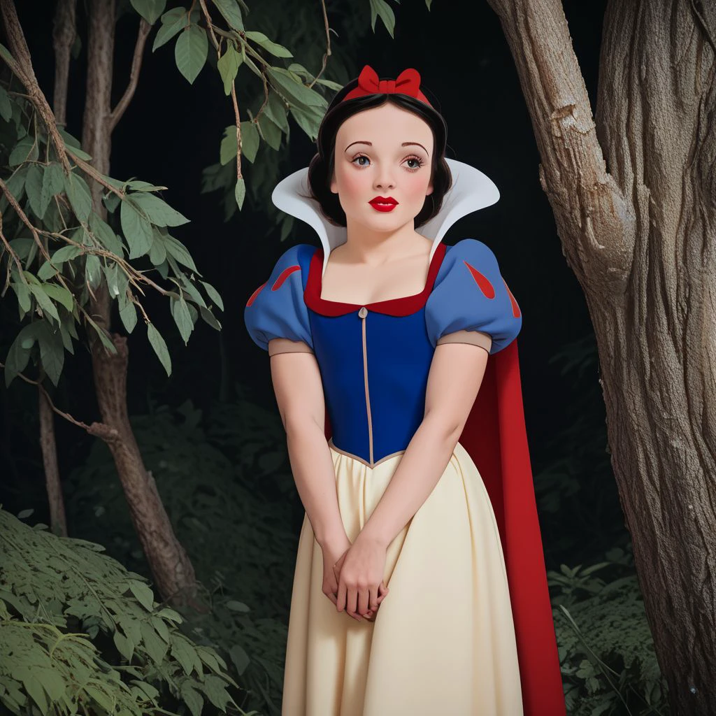 score_9, score_8_up, score_7_up, score_6_up, score_5_up, score_4_up, rating_safe, 1girl, snow white, in a forest,