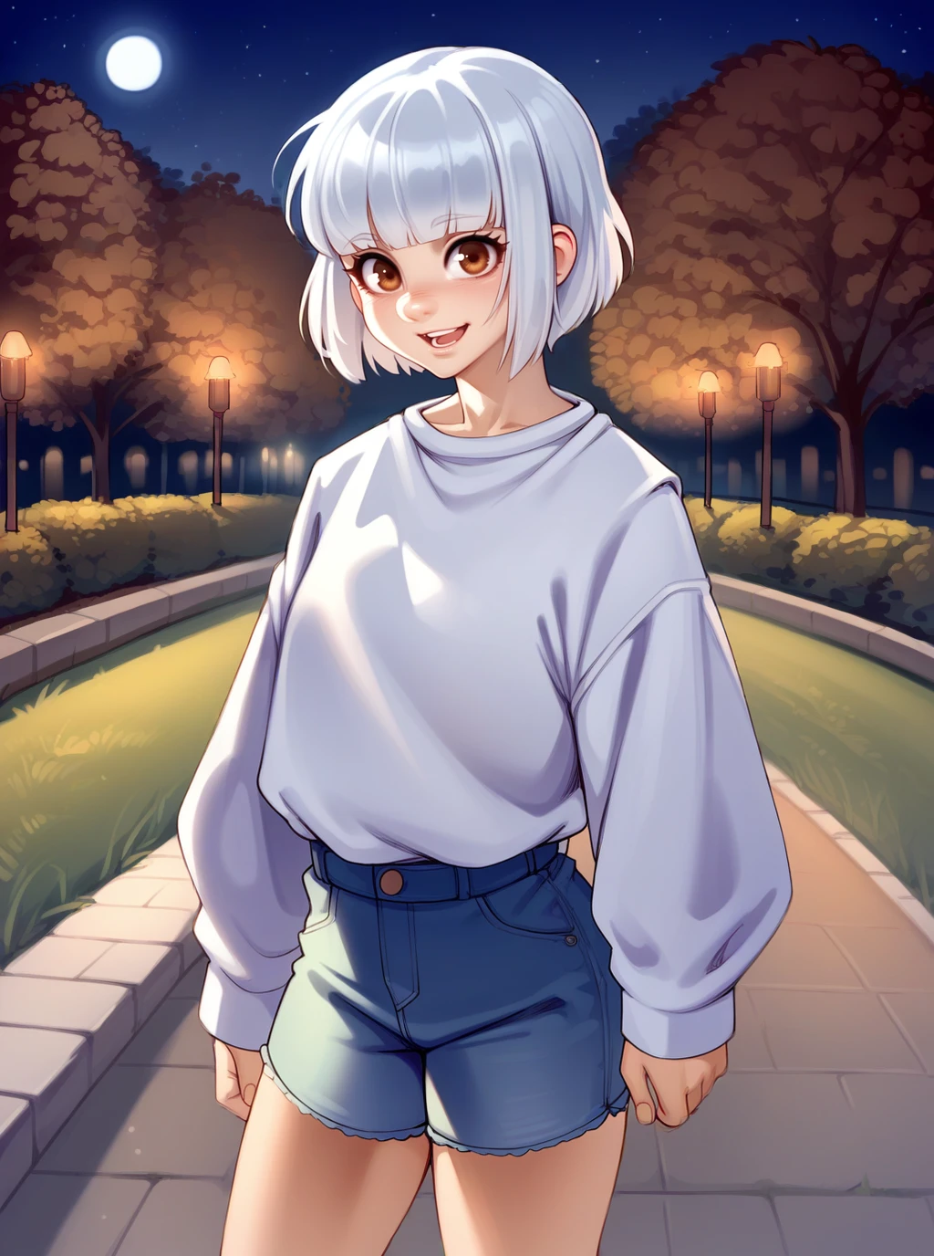 score_9, score_8_up, score_7_up, source_anime, solo, 1girl, , , thin fringe, medium hair, , park, night, , , kairunoburogu, <lora:kairunoborugu_PDXL-000001:1>