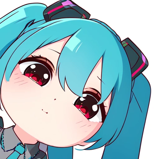 <lora:cutechibiprofile:0.9>  1girl, cutechibiprofile , chibi,  white background, hatsune miku