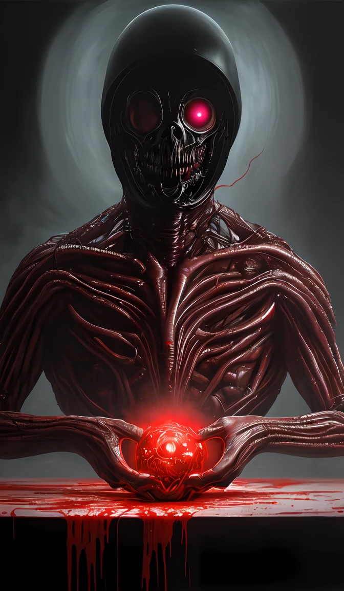 black bloody veins growing and intertwining out of the darkness, oozing thick neon rainbow blood, veins growing and pumping blood, vascular networks growing, connecting, explanding, red veins everywhere, zdzislaw beksinski, (Muted colors:1.1), (Repetition:1.1), (Cross-hatching:1.1), (Infrared:1.2), Rust, Hypercube, ultra detailed, intricate, oil on canvas, ((dry brush, ultra sharp)), (surrealism:1.1), (disturbing:1.1), beksinski style painting, sparks, lensflare, rim lighting, backlighting, RTX, Post Processing, satanic cross, man body, muscular, venom costume