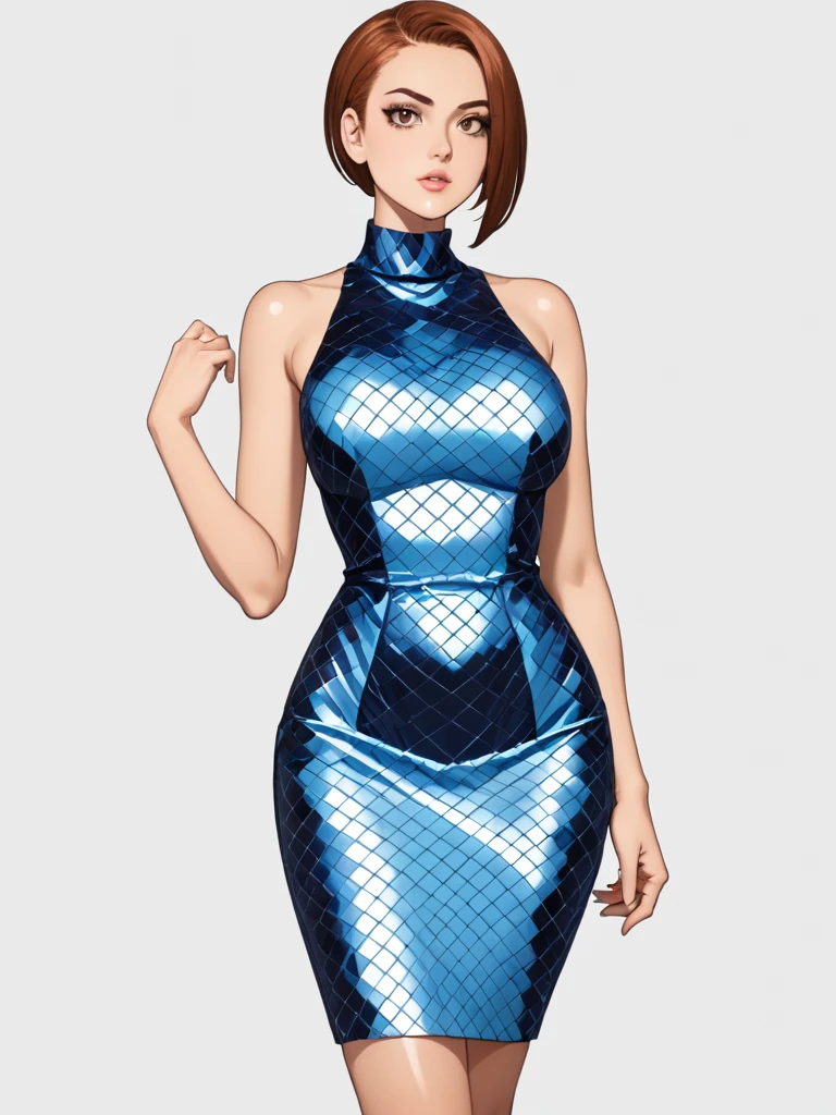 score_9, score_8_up, (2d anime style, flat colors:1.3), anime girl, 28yo, sexy, tight dress, fractal dress, fractal style, YhnrFractalXL, vivid colors, (checkerboard, grid:0.32), (thick hips, thick ass, big boobs, curved, full sensual lady:0.6), (proud, powerful lady:0.6)