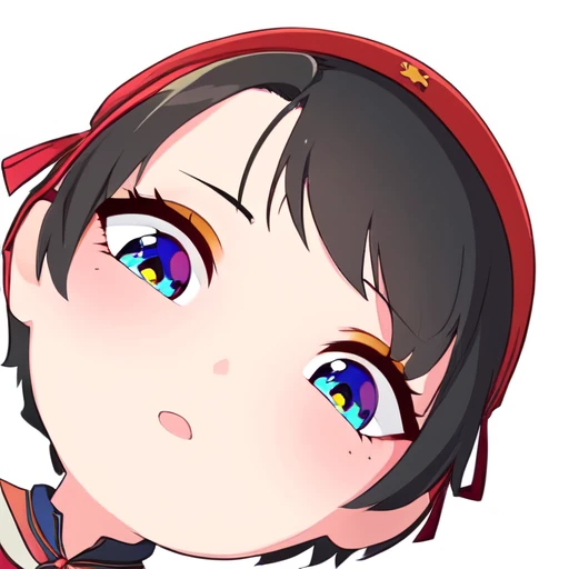 <lora:cutechibiprofile:1>  1girl, cutechibiprofile ,  white background, <lora:allVtubersLora_hll1Hololive:0.7> oozora subaru