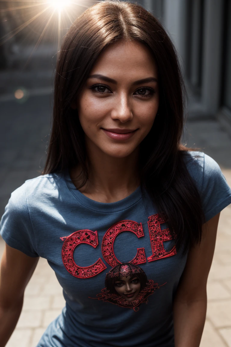 (CLose-up Facial Portrait:1.3) SB_Soma (skinny, slim, long legs, abs:1.3) ((Photo Focus, DOF, Aperture, insanely detailed and intricate, character, hypermaximalist, hyper realistic, super detailed, (lens flare)))(smirk and wink:1.3) <lora:exposure_control_v10:-0.2> <lora:more_details:0.37> (T-Shirt:1.4)(from above:1.4)