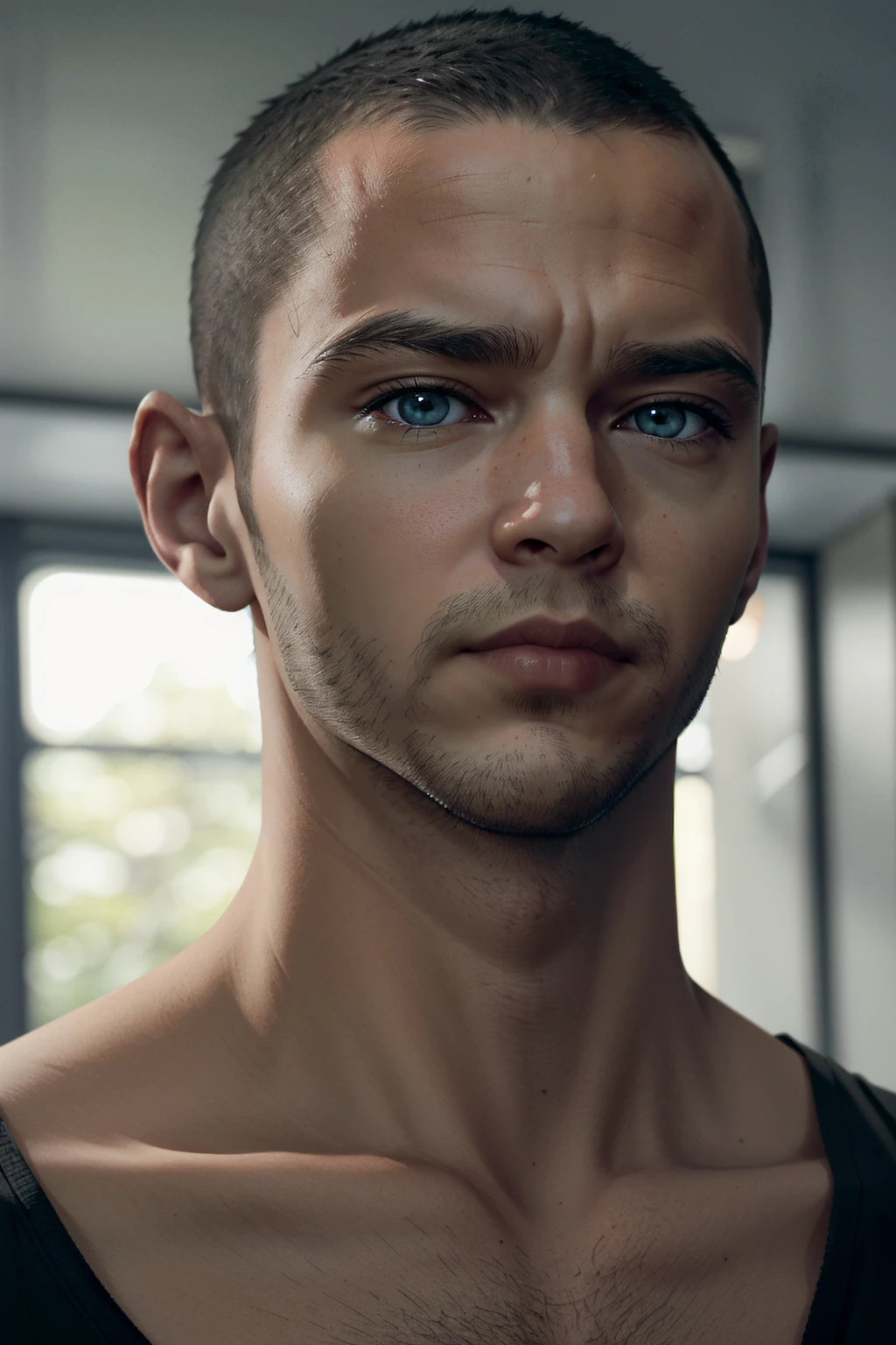 ((ultra detailed, masterpiece, absurdres))
 <lora:DBHMarkus:0.8>
DBHMarkus, 1boy, buzz cut, dark skin, portrait