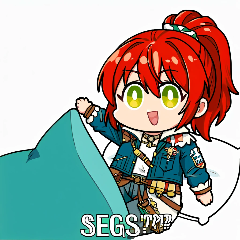 score_9, score_8_up, score_7_up, source_anime, Seggs, chibi, open mouth, smile, english text, <lora:Seggs_XLPD:1.1>,1girl,jhoiracurrent,ponytail,jacket,pants, <lora:Jhoiracurrentpony:1>