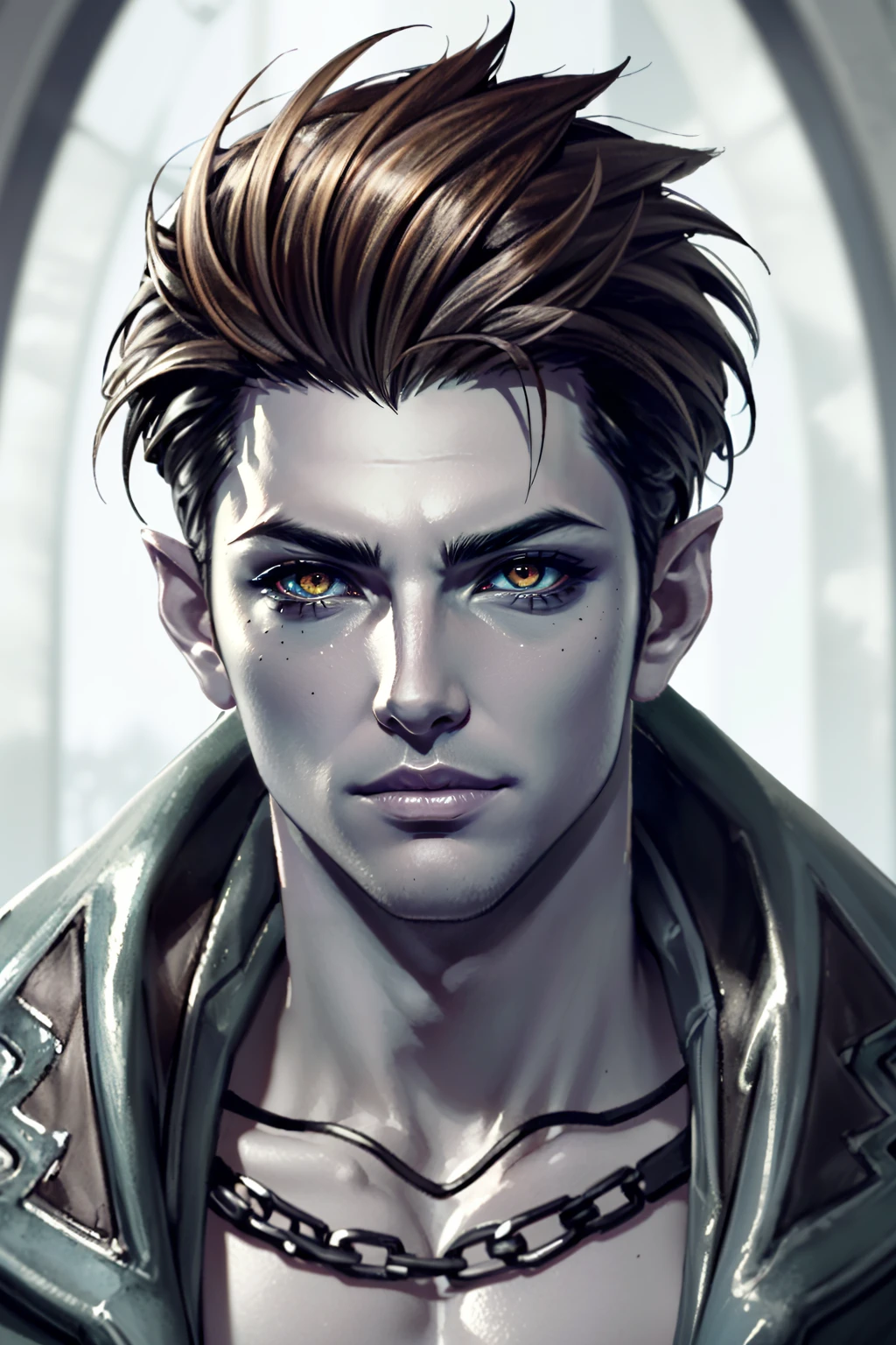 ((ultra detailed, masterpiece, absurdres))
<lora:LAKharmine:0.8>
LAKharmine, 1boy, short hair, brown hair, pointy ears, colored skin, colored sclera, portrait