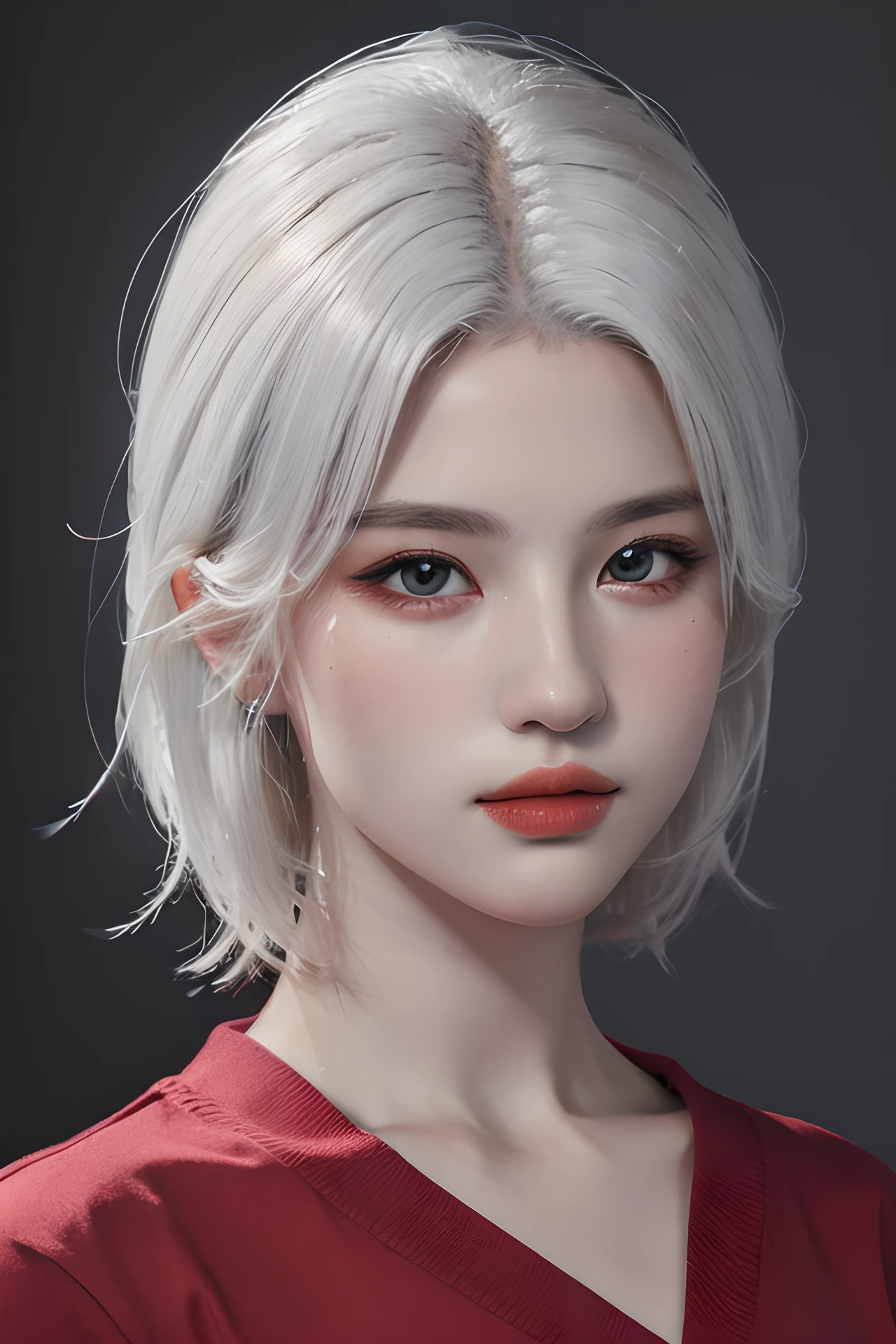 (4k, best quality, highres, absurdres, masterpiece:1.21), (realistic:1.331), detailed and intricate,
1girl, white hair, red shirt, <lora:girlslike_lyf20:0.7>