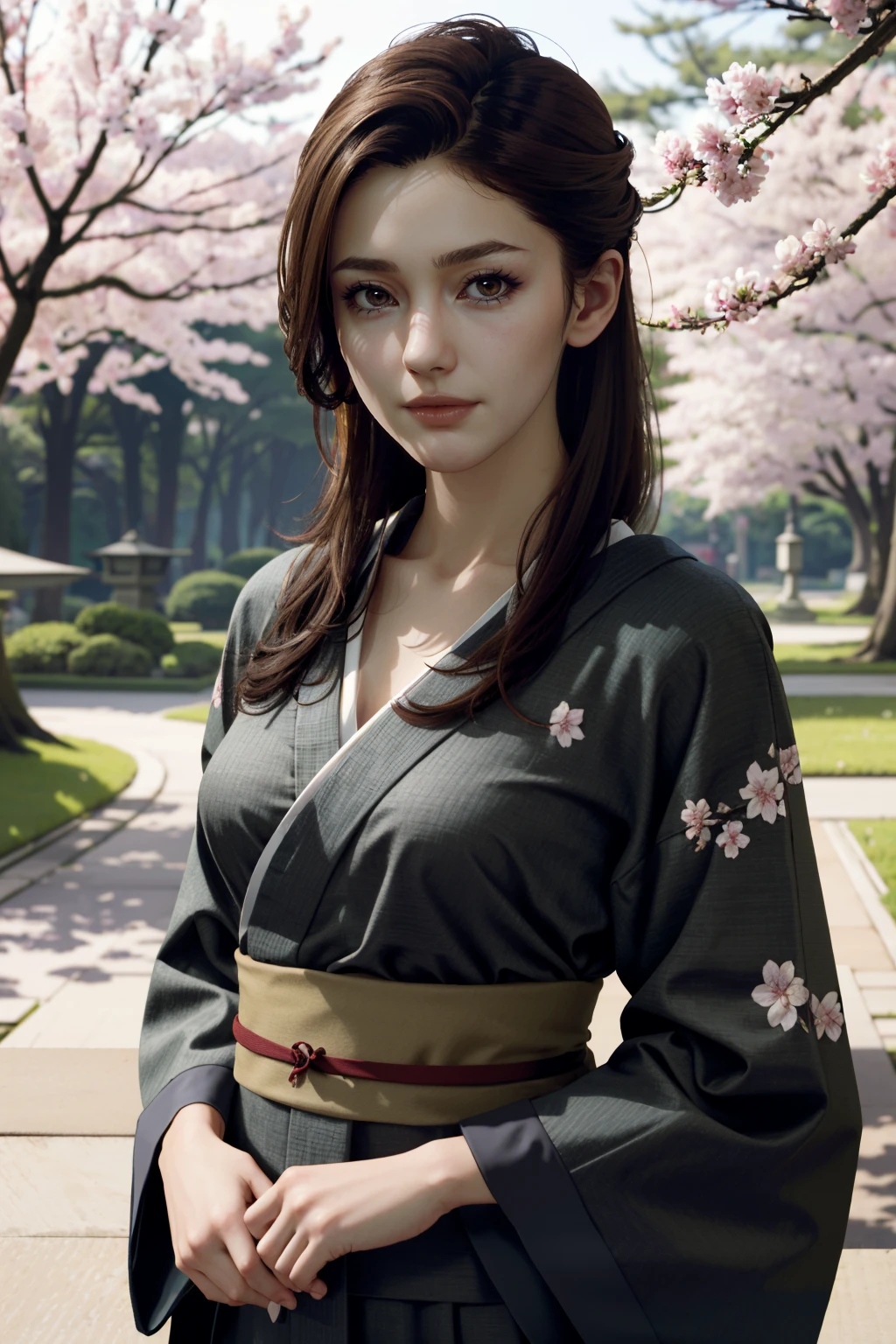 ((ultra detailed, masterpiece, absurdres))
<lora:DBHNorth:0.8>
DBHNorth, 1girl, long hair, brown hair, yukata, japan, cherry blossoms, hair ornament