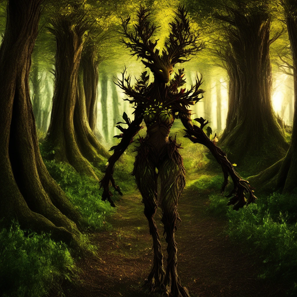 Spriggan walking through a forest