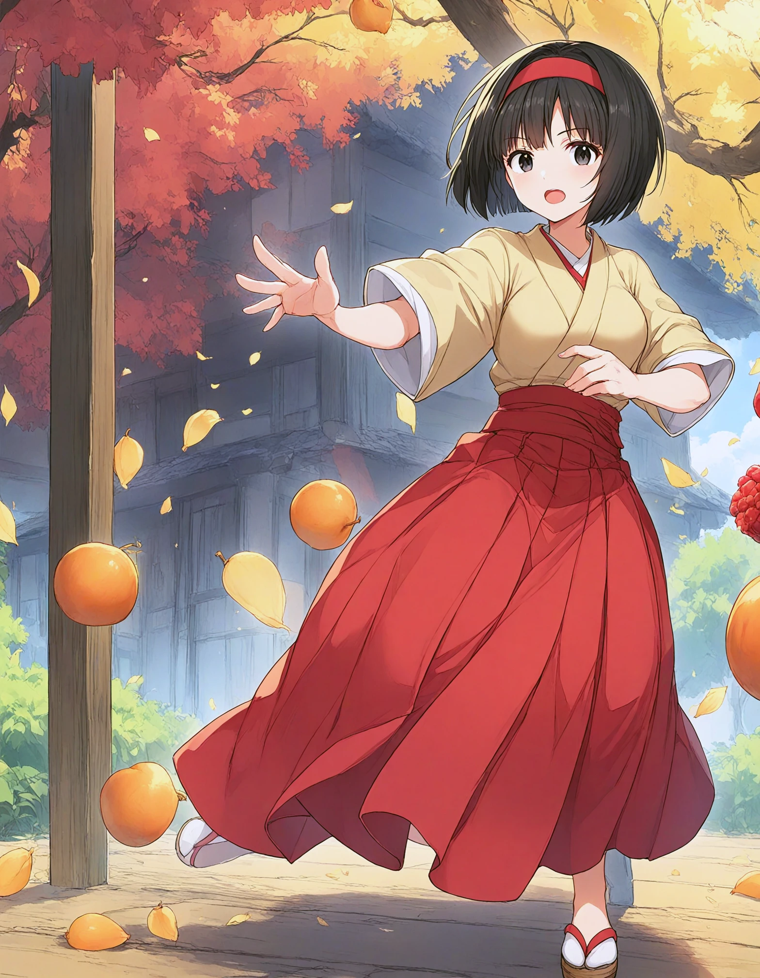 score_9, score_8_up, score_7_up, <lora:Hyper8:1> <lora:fixhands:1> source_anime BREAK 1girl, solo, dynamic pose, fruit background,
erika \(pokemon\), black hair, bob cut hair, red hairband, yellow tops, red skirt, long skirt, black eyes, japanese clothes
<lora:WhatIsThis_slider:-2>
<lora:DynamicPose_alpha1.0_rank4_noxattn_100steps:1>
<lora:LECO_LessSimpleBackgroundXL:1>