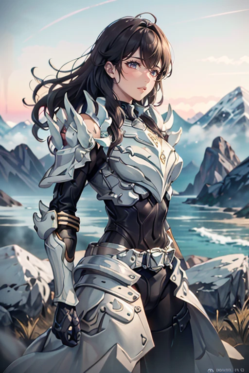 <lora:HXarmour_065:0.9>,mountain,looking away from camera,, hxarmour,1girl,(white armour:1.3),, ultra-detailed,extremely delicate and beautiful,(by exquisite colors block),masterpiece,best quality,unreal engine 5 rendering,movie light,movie lens,movie special effects,detailed details,HDR,UHD,8K,CG wallpaper,