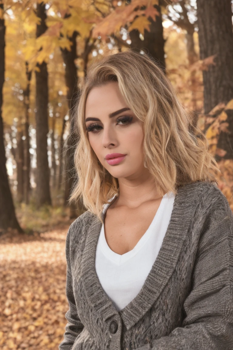 professional photographoy, highres, 8k, ultrasharp, medium-wide portrait, Lya Missy <lora:Lya_Missy:0.95> in casual clothing, autumn ambience, bokeh