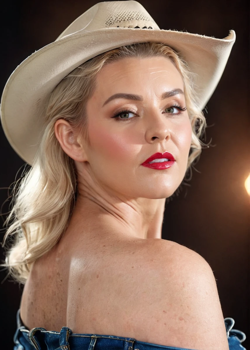 A captivating masterpiece of an woman, (((cowboy shot))), glamour, dramatic, studio lighting, looking at viewer, background blurred, 8k,  <lora:MS_Bobbi_Shay_V1_SDXL:0.8>