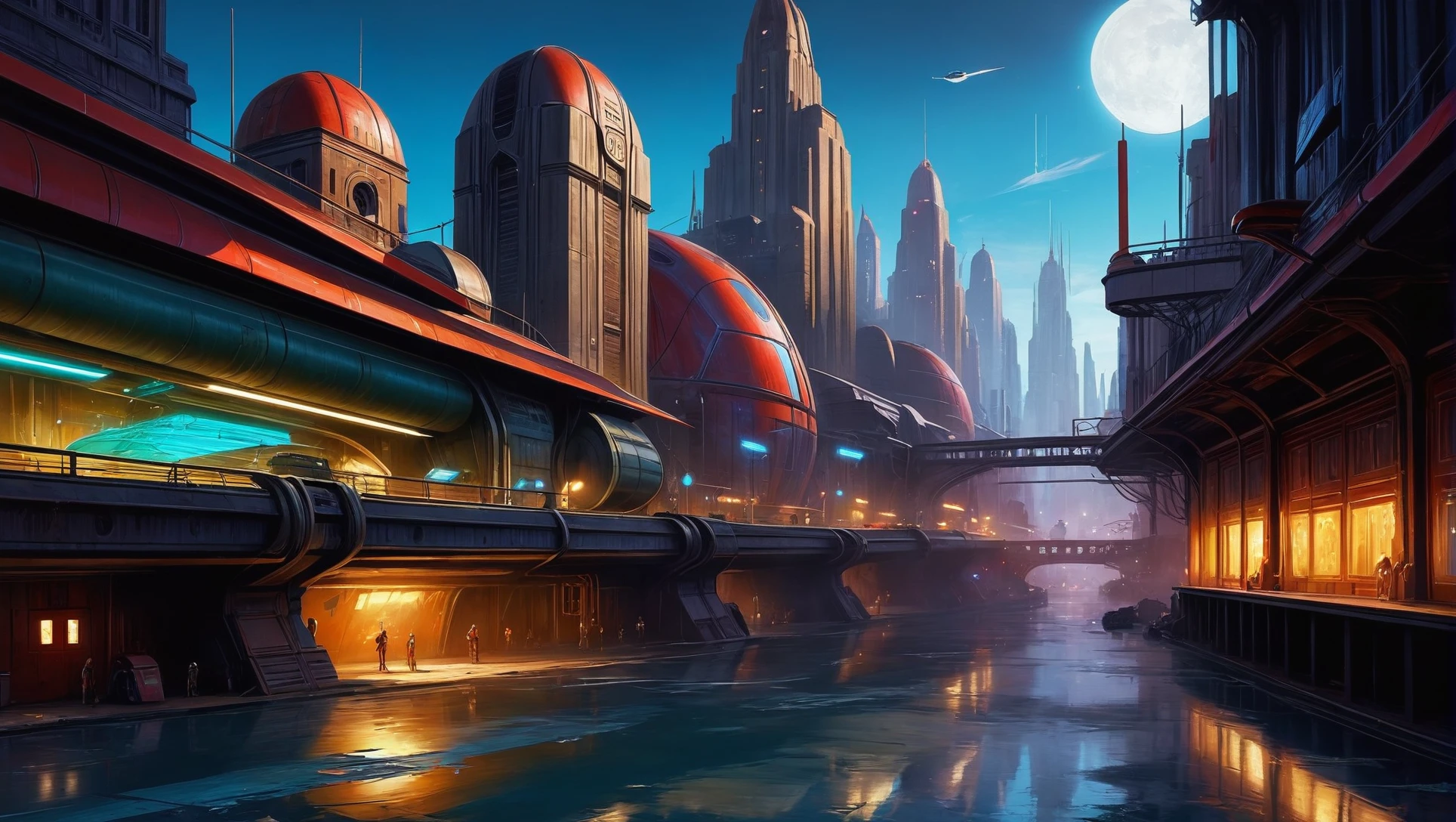 digital painting, scifi city, mysterious,whimsical fantasy metropolis outside of the universe<lora:EnvyStarlightScifiAesthetic12:1>
