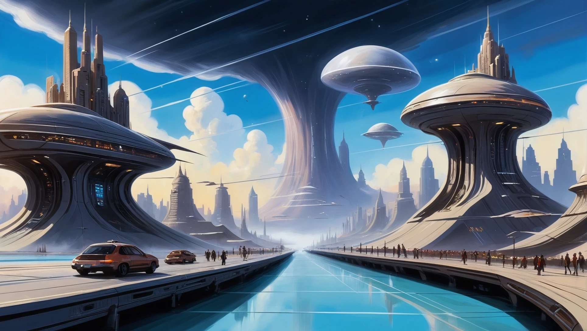 digital painting, scifi city, whimsical scifi cloud city at the beginning of reality<lora:EnvyStarlightScifiAesthetic10:1>
