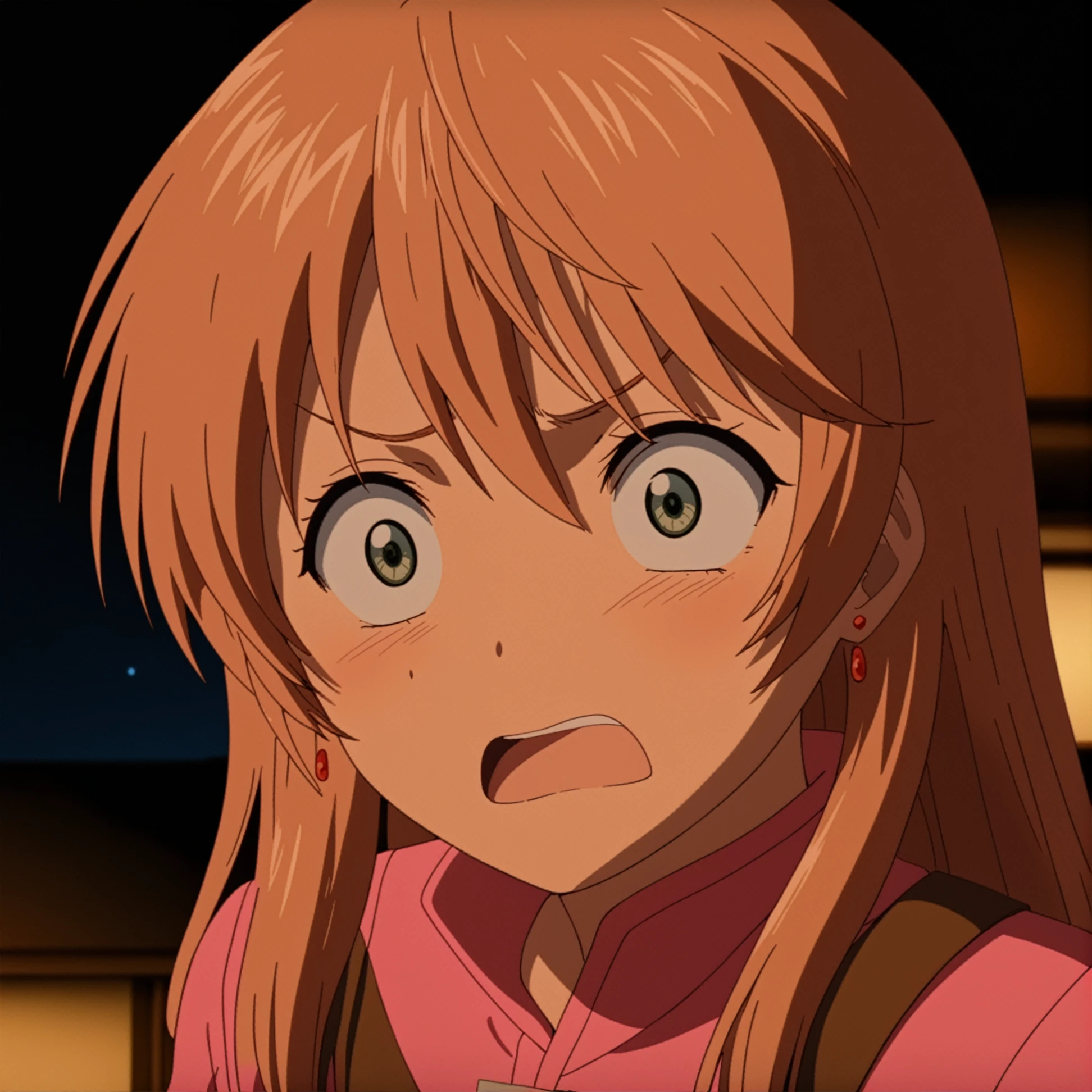 masterpiece, best quality,
anime screencap, cel shading, 
 <lora:remerciernike.sdxl.v2:0.95> 
remerciernike, open mouth, blush, close-up, night, pinkdress, portrait, blurry background, looking at viewer, surprised, frown, faceless, 1boy, wide-eyed, scared